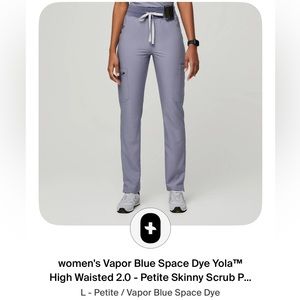 Figs High Waisted Yola 2.0 Vapor Blue Space Dye L Petite